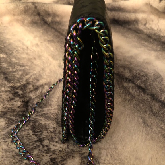 Starry Black Bag with Iridescent Chain Strap - Picture 8 of 8